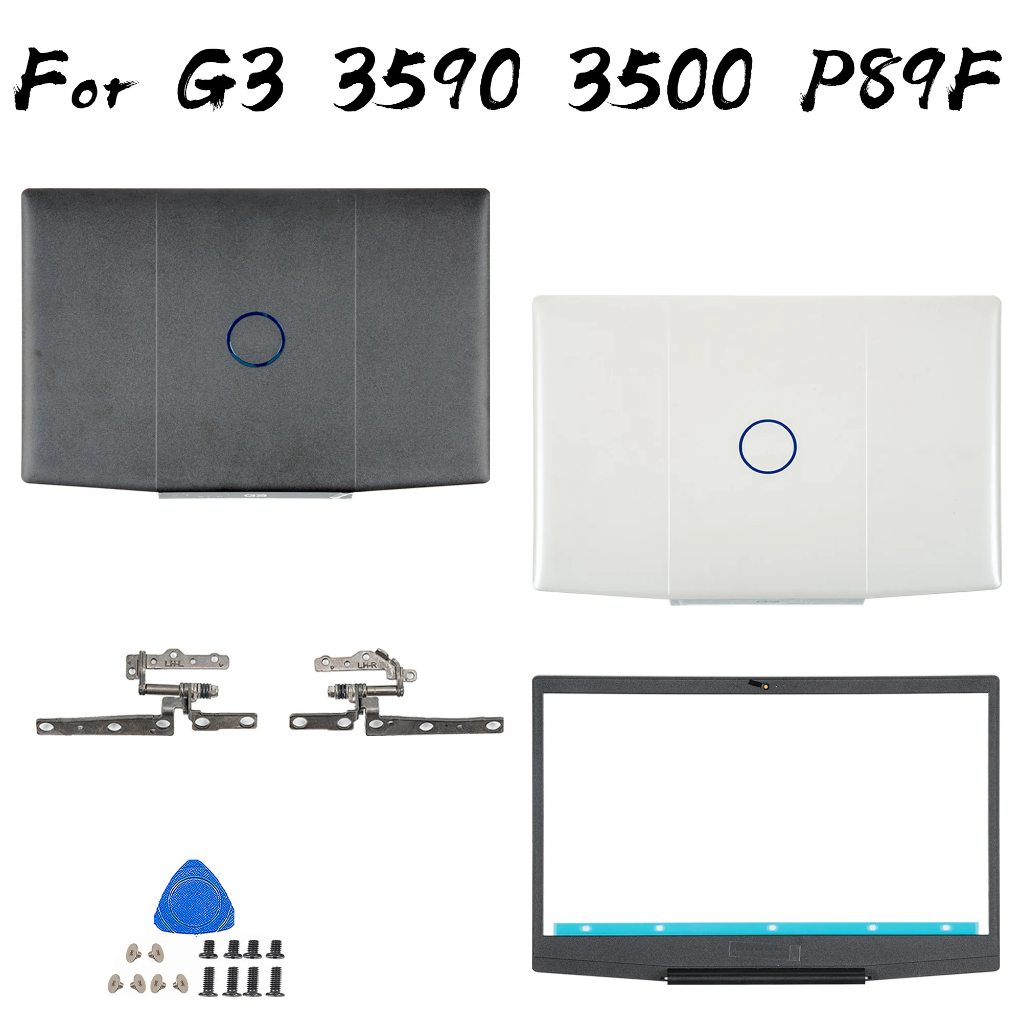 NEW For Dell G Series G3 15 3500 3590 Rear Lid TOP case laptop LCD Back Cover 0YGCNV 03HKFN 0747KP/Front Bezel Blue Logo