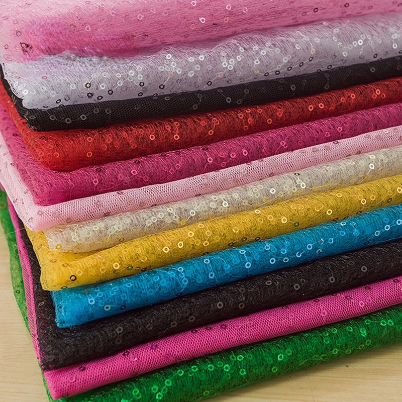 Sequin Fabric Gauze Wedding Decoration Shooting Background Dress Stage Costume Cloth Per Meter Apparel Sewing Diy Material