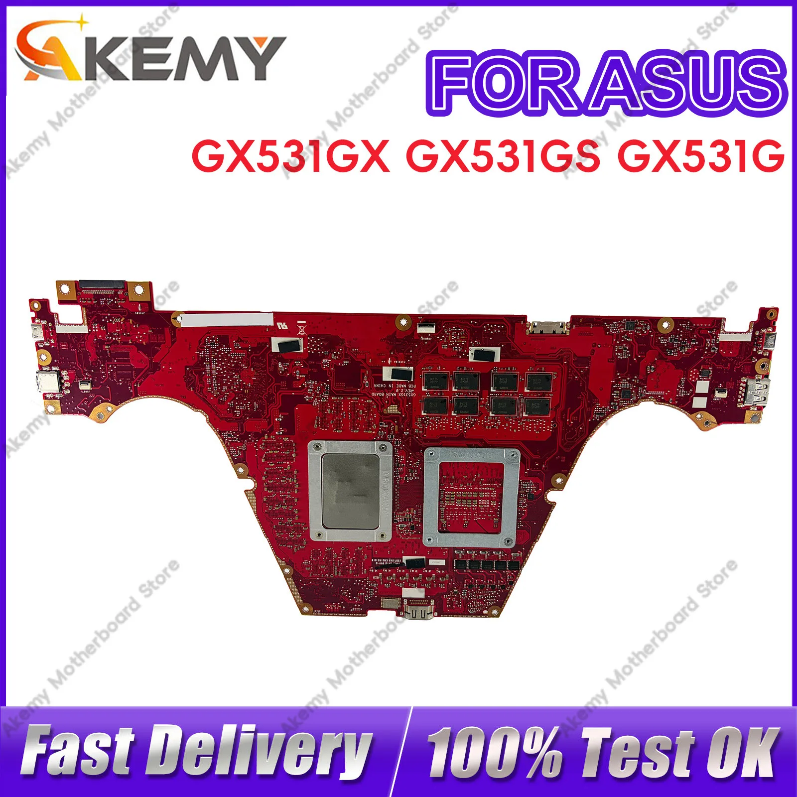 GX551QS Laptop Motherboard For ASUS ROG Zephyrus Duo GX551QS GX551Q GX551QM GX551QR Mainboard W/ R5 R7 R9 CPU Tests OK Fast Ship