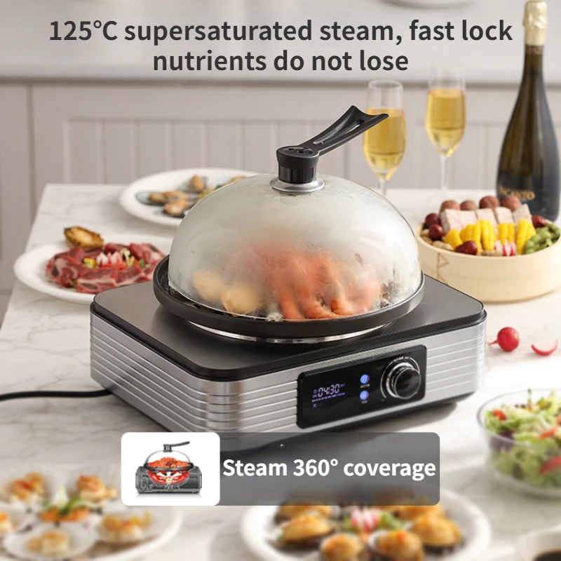 220V Electric Food Steamer Supersteam Pot Steamed Seafood At Home Multi-function Hot Pot vaporera para cocinar