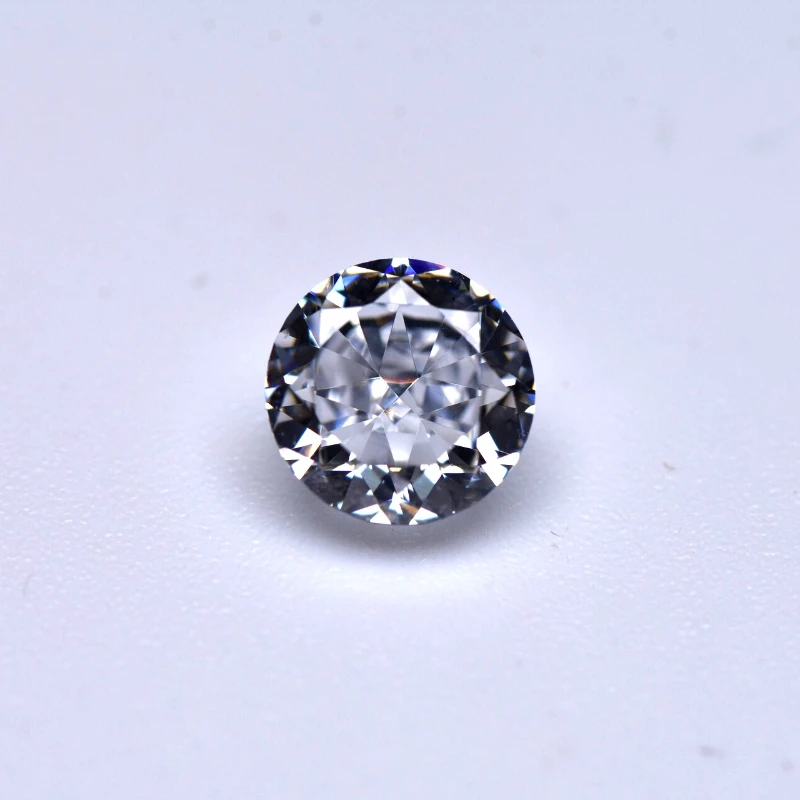 Synthetischer Edelstein Top Crushed Ice Cut Kubischer Zirkonia Runde Form Weiße Farbe 4K Schliff 5A+ Qualität Handgeschliffen – Detail 6