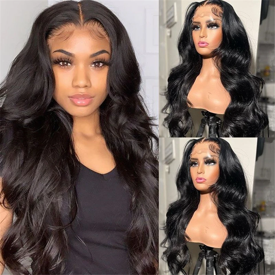 Peruvian Hair Body Wave 13x4 Lace Front Wigs for Women Transparent Wet And Wavy Human Hair Frontal Wigs Pre Plucked Natural