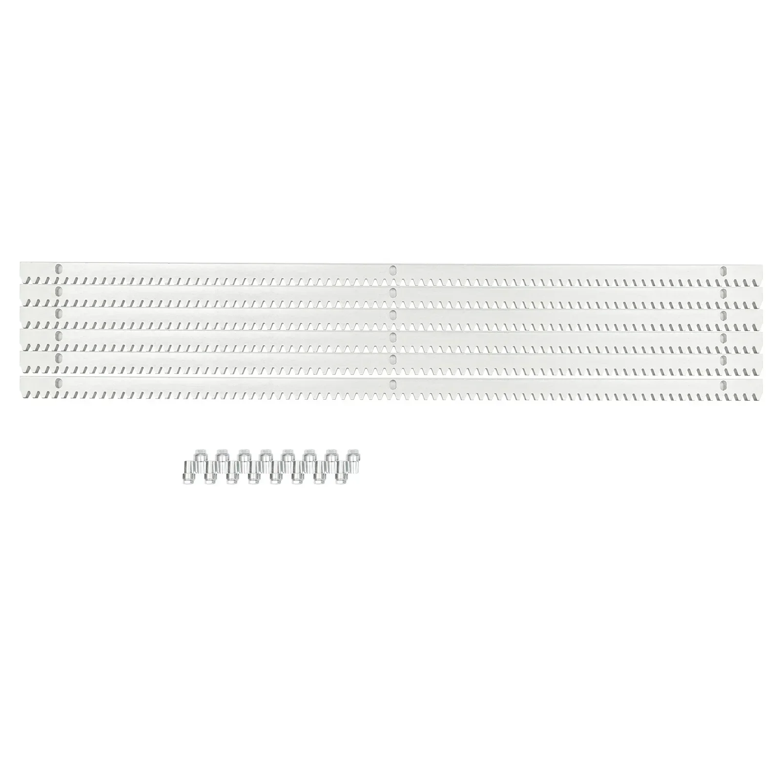 6PCS เลื่อนกรอบประตูประตูรีโมทคอนโทรลประตู 1 เมตร Heavy Duty เหล็กชุบสังกะสีเกียร์ Rack