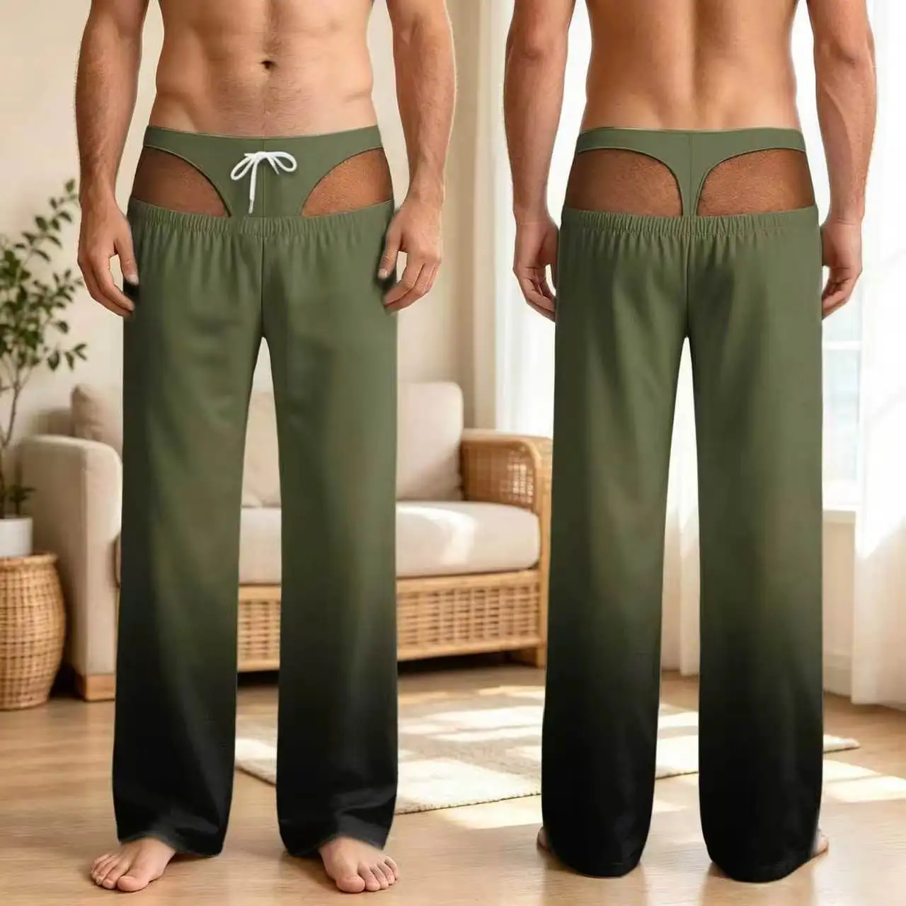 Men's 3D Christmas Prints Long Pants Fashion Home Pajama Pants With Tie Up Waistbands2026 New Year Gifts Home Party Trousers