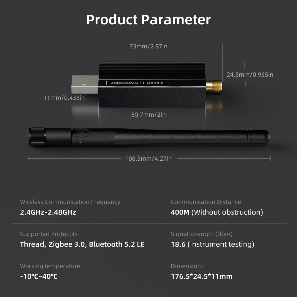 AVATTO Zigbee3.0 USB Dongle Plus Universal Smart Wireless Gateway Compatible Home Assistant ZigBee2MQTT ZHA USB Dongle Stick