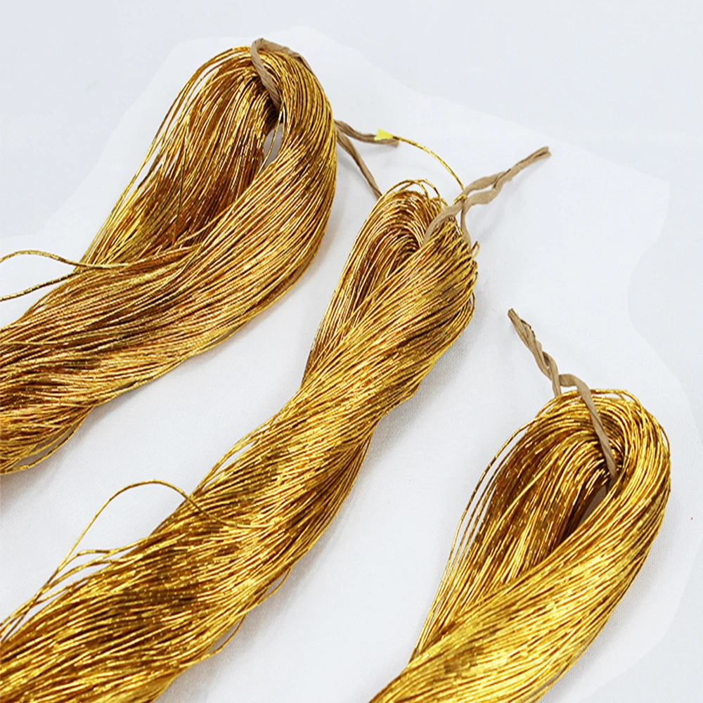 1 Stück 70 Meter Goldstickgarn, Glänzendes Rundes Seidenmaterial für Handgemachtes DIY Nähen, Stricken und Sticken – Detail 5