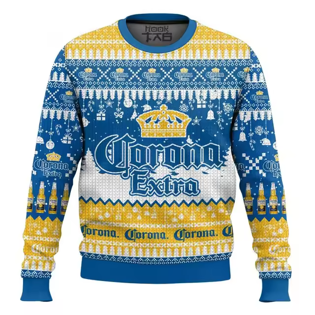 2025 New CORONA EXTRA Christmas Gift Ugly Sweater Hot Selling Merry Christmas Fashion 3D Printed Oversized O-neck Pullover shirt - Image 12