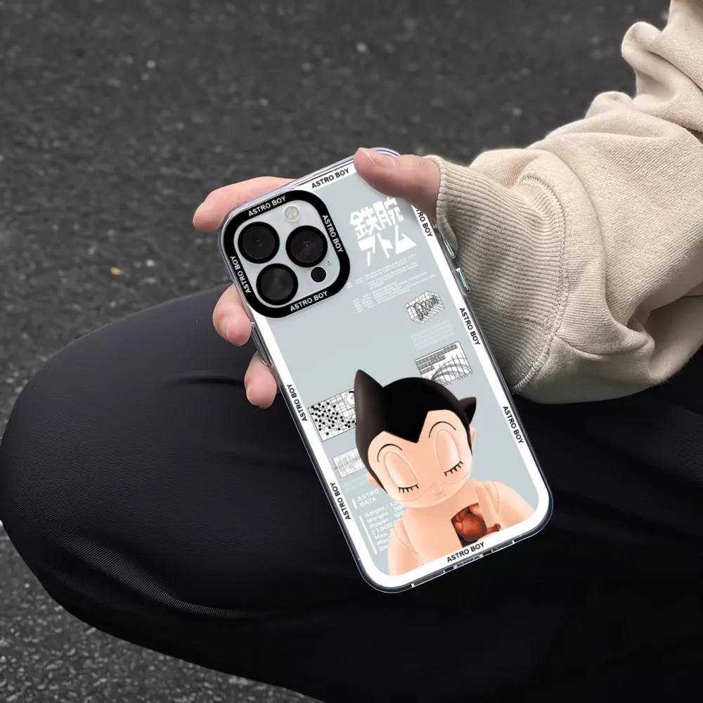 Astro Boy Cartoon Phone Case For iPhone 11 12 Mini 13 14 Pro Max Transparent Shell