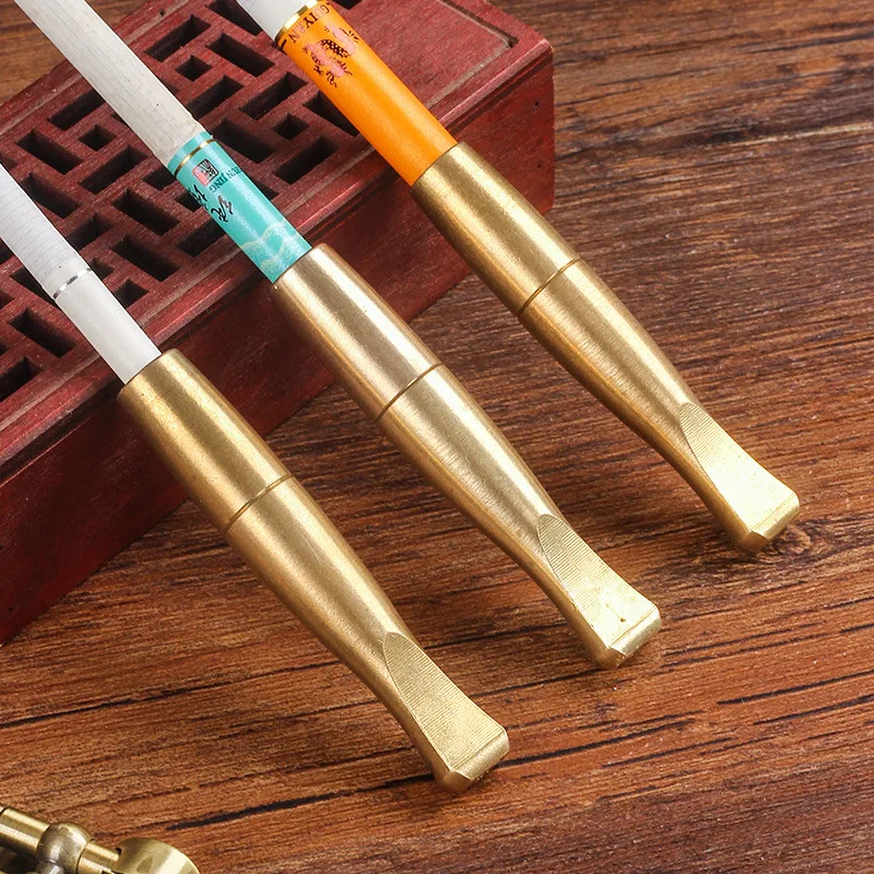 فلتر حامل سجائر نحاسي ، ناعم متوسط خشن كلاسيكي ، ثلاثة أغراض ، تنظيف قابل للفصل ، أنابيب قابلة لإعادة الاستخدام #5