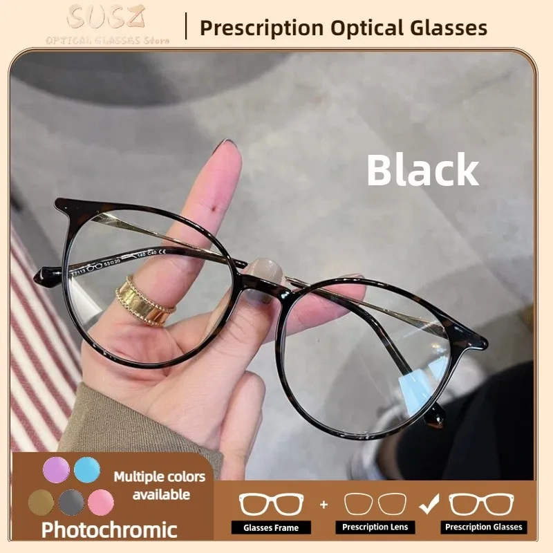 

SUSZ Round Reading Glasses Women Anti-Reflective Anti Blue Light Computer Glasses Customization Prescription Optical Glasses