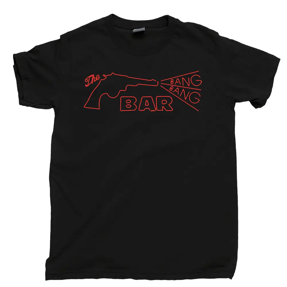 Camiseta de manga corta de The Bang Bar, camisa de Twin Peaks Fire Walk With Me, color blanco y negro, de alta calidad, 100% algodón