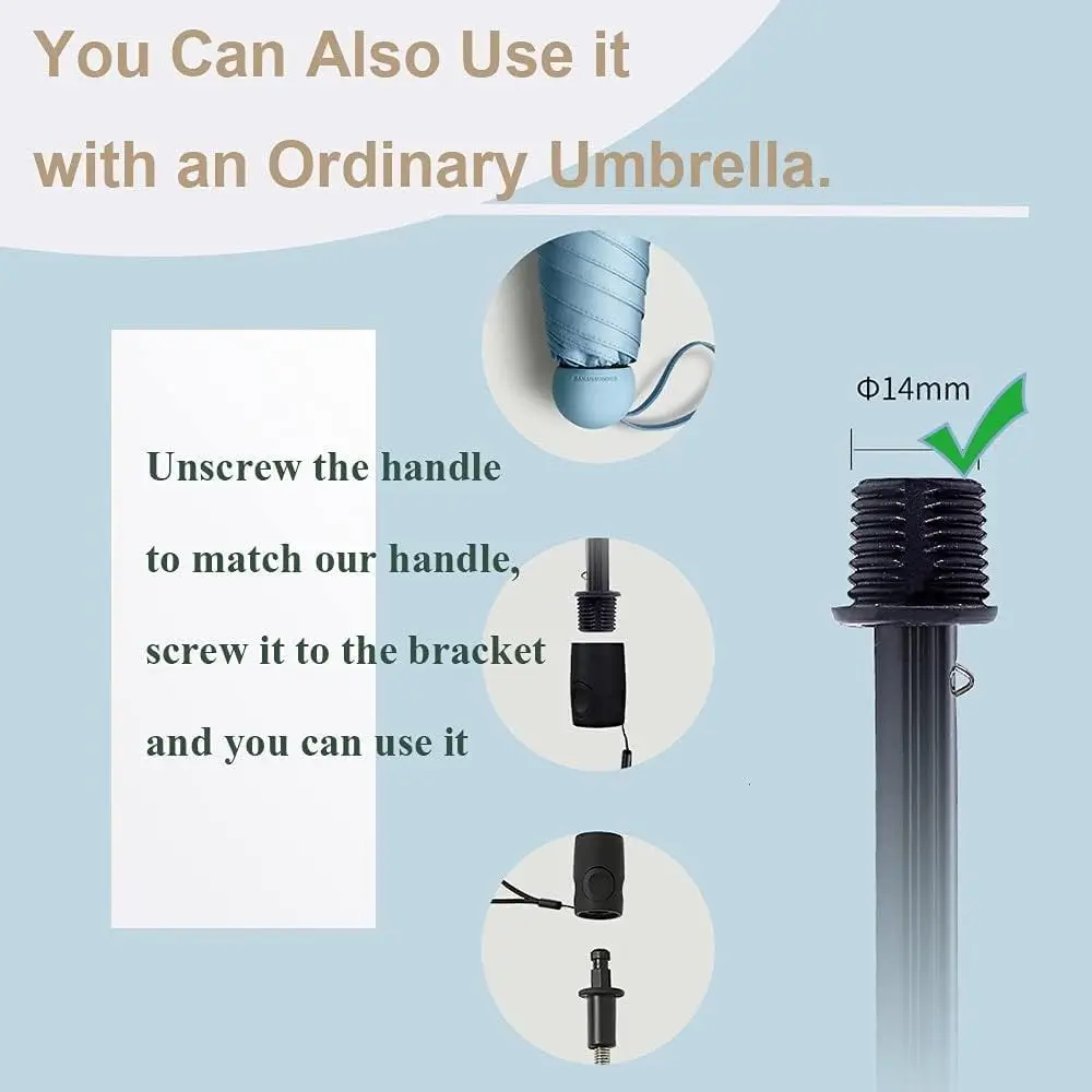 Waterproof Umbrella Universal Parasol Pure Color with Holder Clip lamp Stroller Sun Shade Sun Protection Universal