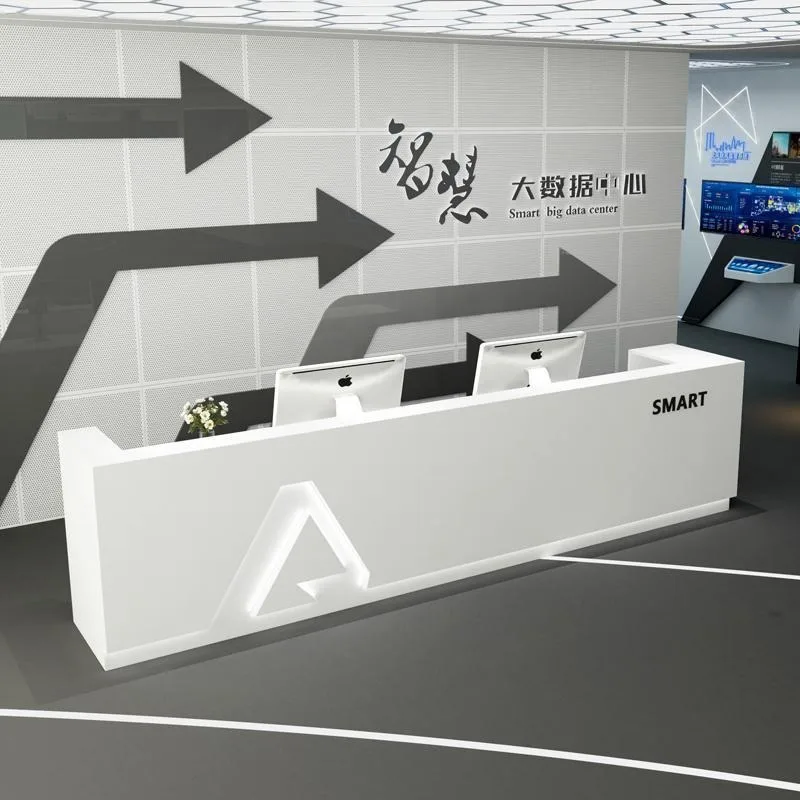 Simple modern front desk company fashion checkout page clothing store bar beauty salon reception desk information desk