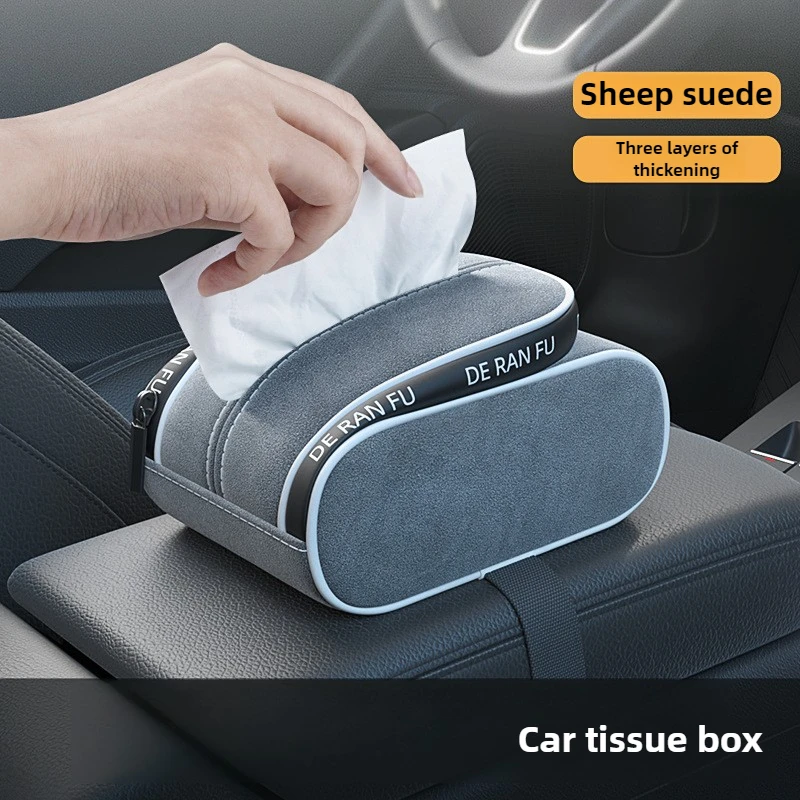 

Universal Car Tissue Box Creative Leather Napkin Holder Box Back Seat Sun Visor Tissue Organizer for Car