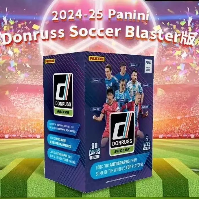 

Карты с футбольной звездой Panini Donruss 2024/2025, набор автографов по 15 национальным команде, 6 упаковок по 15 карточек, подарок для коллекции фанатов