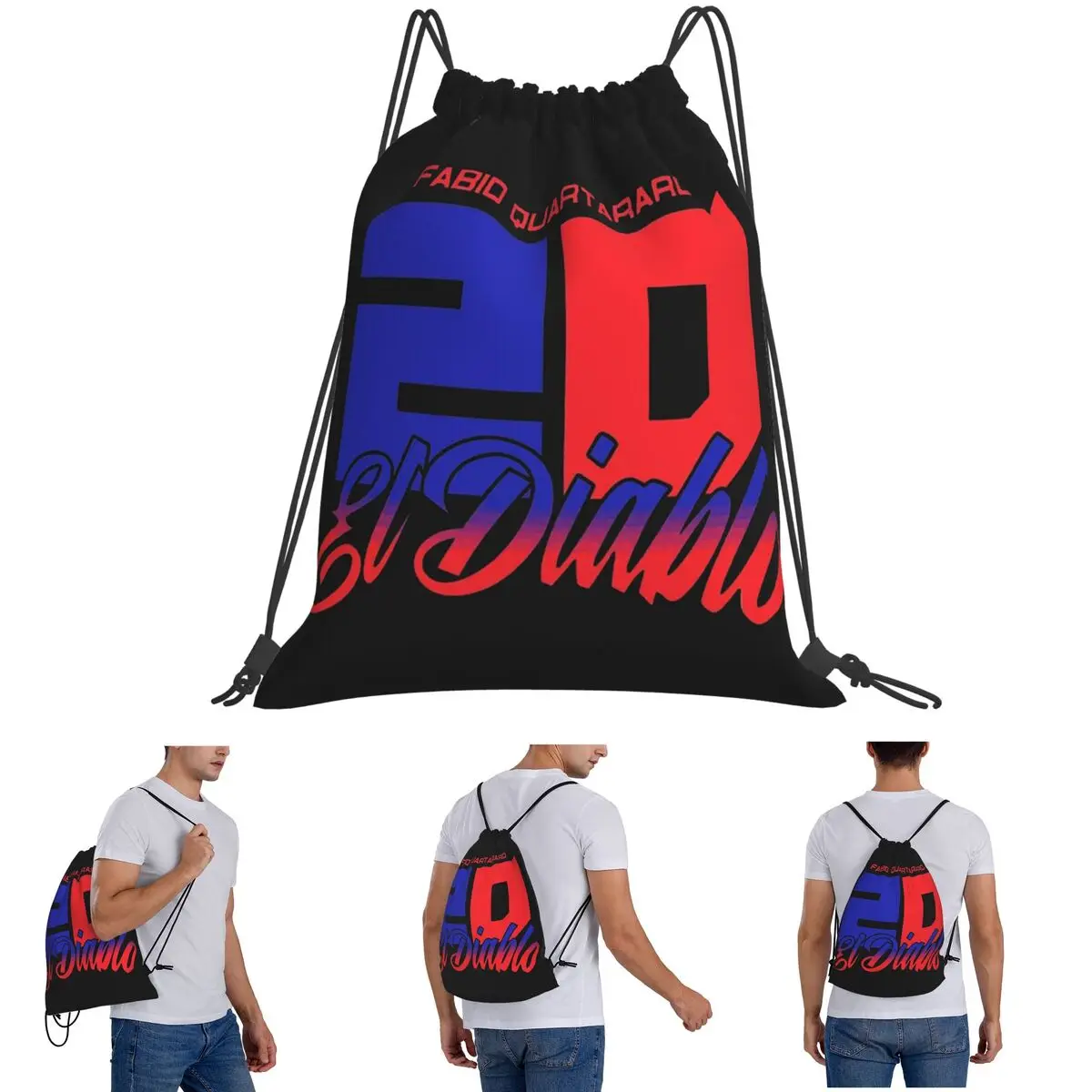 Fabio Quartararo El Diablo Number 20 Backpacks Multi-function Drawstring Bags Sports Bag Book Bags for Man Woman Students