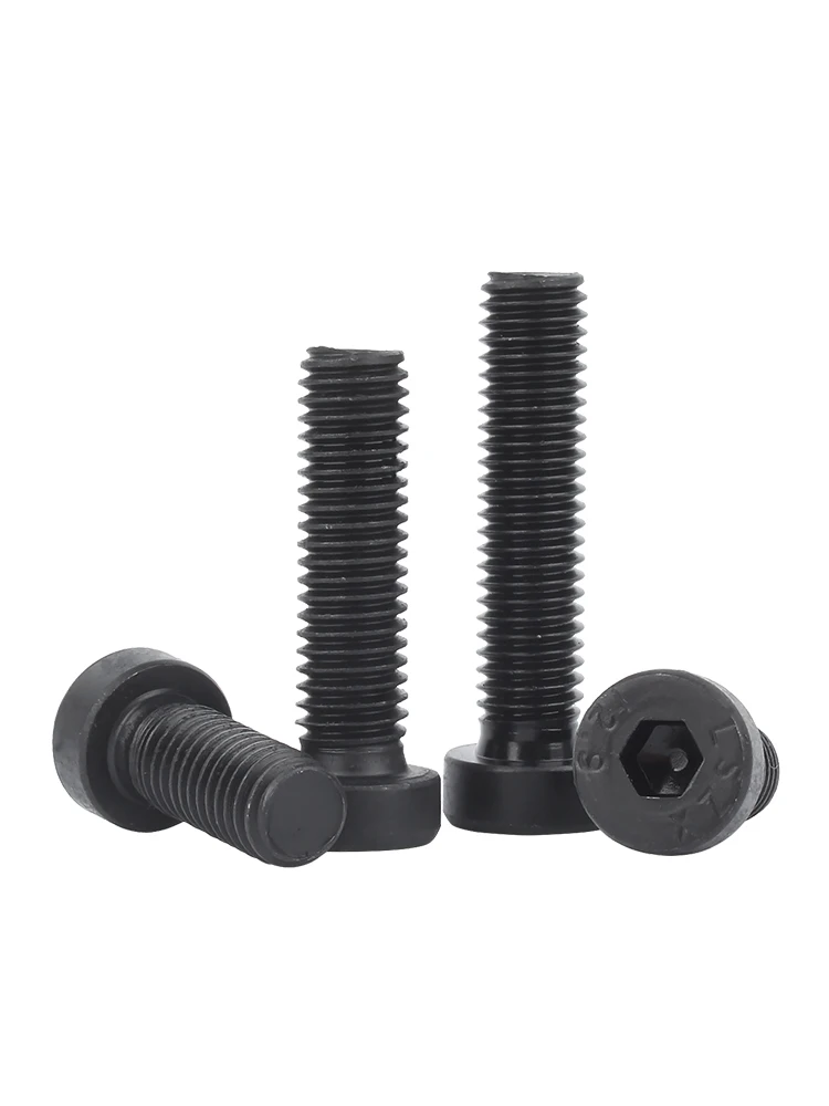 1~10Pcs Grade 12.9 Black Carbon Steel DIN7984 Hexagon Hex Socket Thin Short Low Cap Head Screw Bolt M5 M6 M8 M10 M12 M14 M16