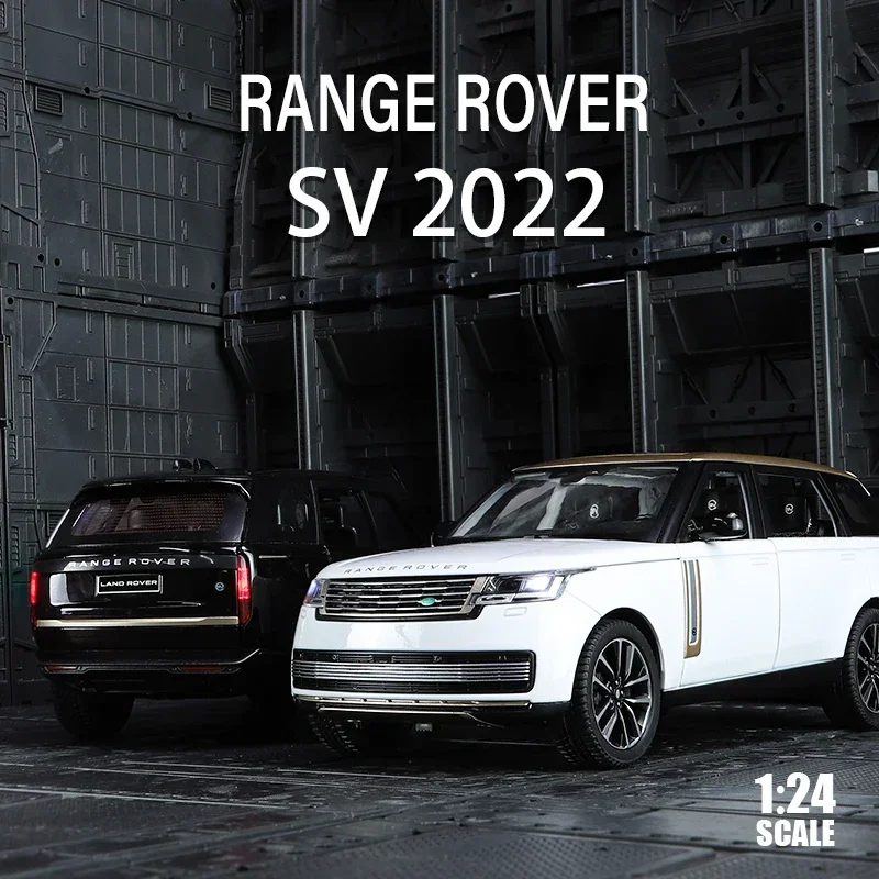 Range Rover SV2022 SUV 1:24 Autko z napędem pull-back, światła i dźwięki, modele samochodów odlewane z metalu, pojazd jednoczęściowy, kolekcja Hot Wheels, miniatura