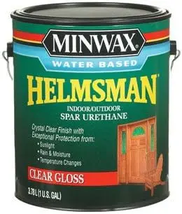 Uretano Helmsman Spar a base de agua para interiores y exteriores, transparente, brillante, transparente, 1 Gl2