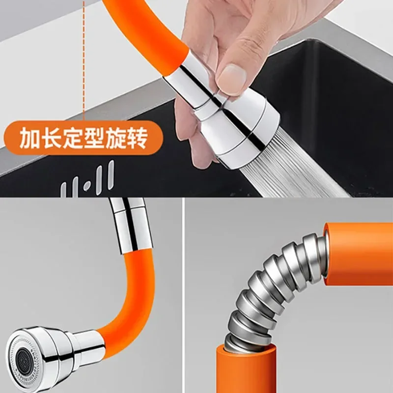 Universal Foam Extension Tube with Connector 360 Degrees Faucet Sprayer Extension Hose Flexible and Faucets Extender for Kitchen