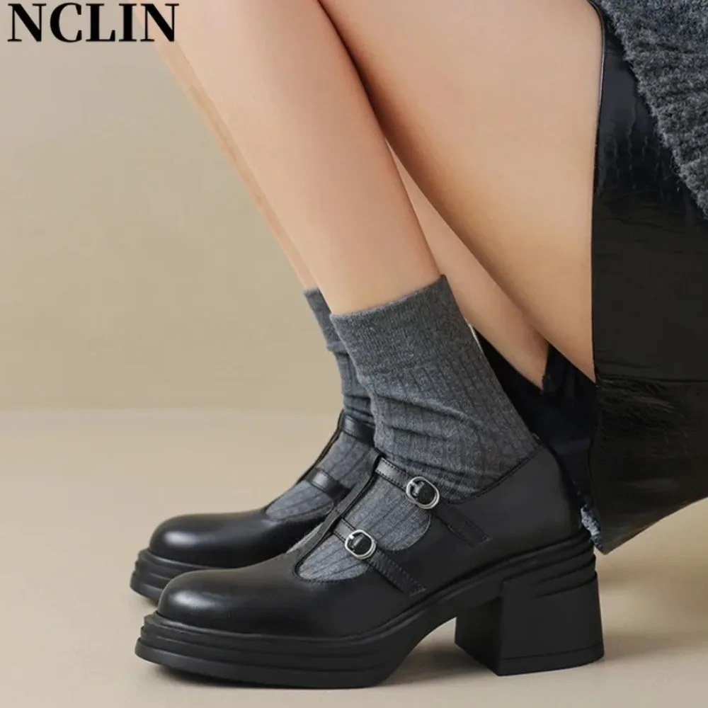 Women Mary Jane Shoes Vintage Girls Platform Pumps High Heels Platform Lolita Shoes Japanese Style College Sweet Student Shoes