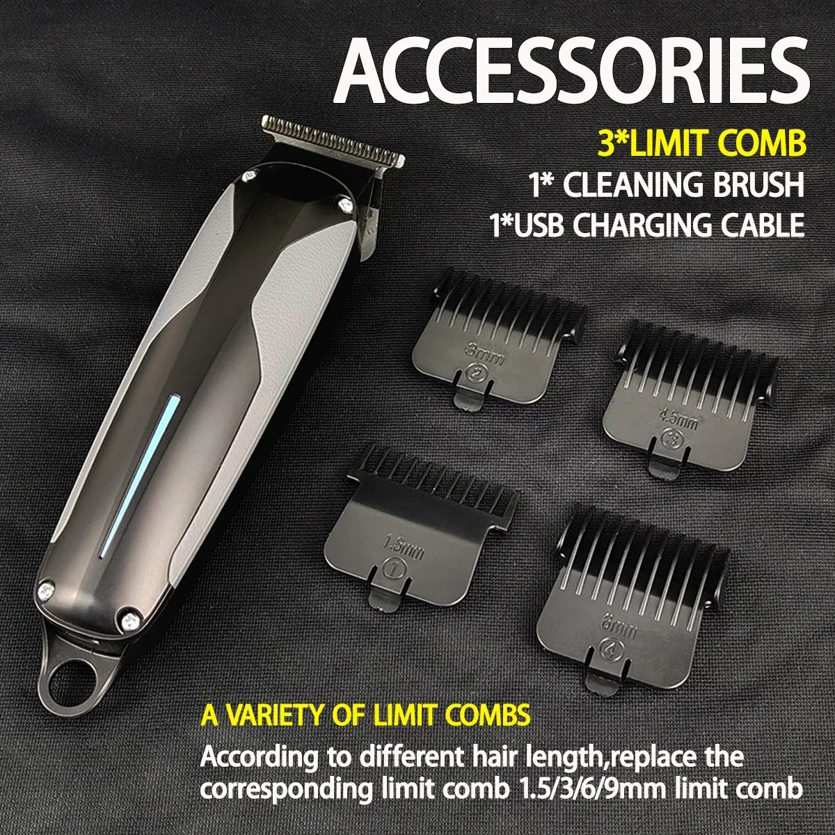 BRDCLIP BRD-006 Original Hair Clipper Portable Electric Hair Trimmer Cordless Trimmer for Men Rechargeable Hair Cutting Machine