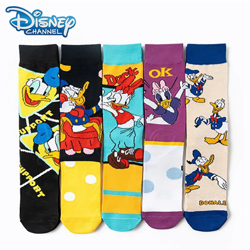 

Disney Donald Duck Daisy Duck Medium Socks Cartoon Breathable Absorb Sweat Long Cotton Sock Autumn Winter Warm Cosplay Women Men