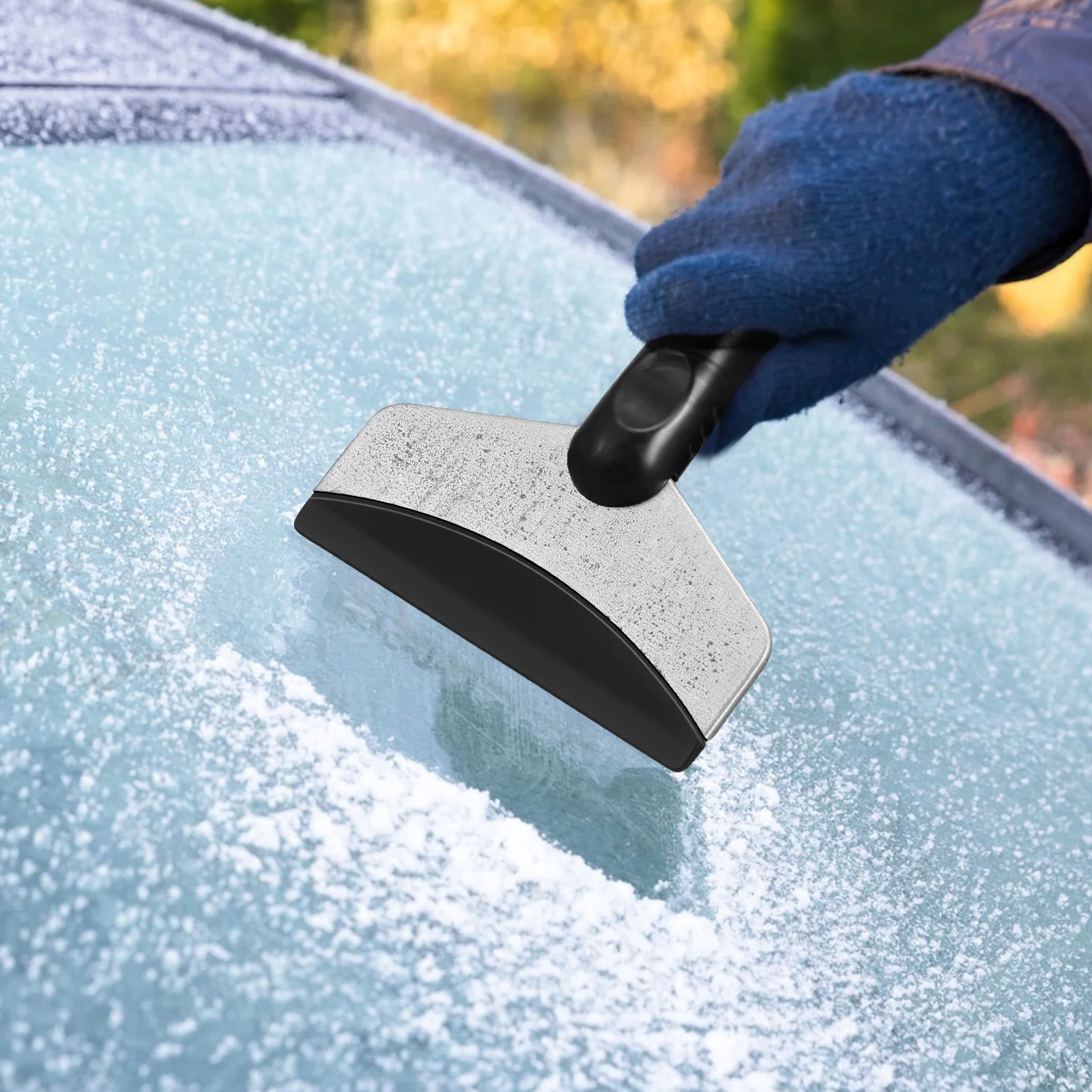 الفولاذ المقاوم للصدأ مركبة الثلوج أداة إزالة الصواميل دائم مكشطة ثلج لا خدش سهلة قبضة الزجاج الأمامي سيارة الثلوج مجرفة السيارات الجليد #4