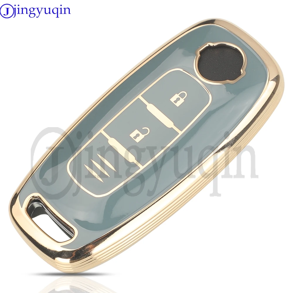 jingyuqin 2 Buttons NEW Soft TPU Remote Smart Car Key Case Fob For Nissan Kicks X-Trail Rogue Ariya Key Protection Accessories