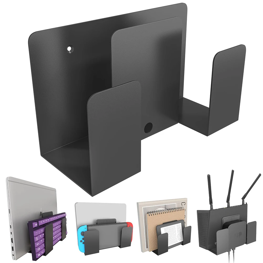 

Universal Wall Mount Metal Dual Layer Design Desk Side& Bedside Storage Stand for Laptop/Keyboard/Tablet/Kindle/Router/Modem