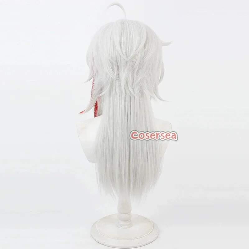 Cosersea Zani تأثيري الباروكات لعبة Wuthering موجات Zani 55 سنتيمتر طويل مستقيم الفضة الأبيض مختلط شعر مستعار أحمر الشعر الاصطناعية مقاومة للحرارة #5