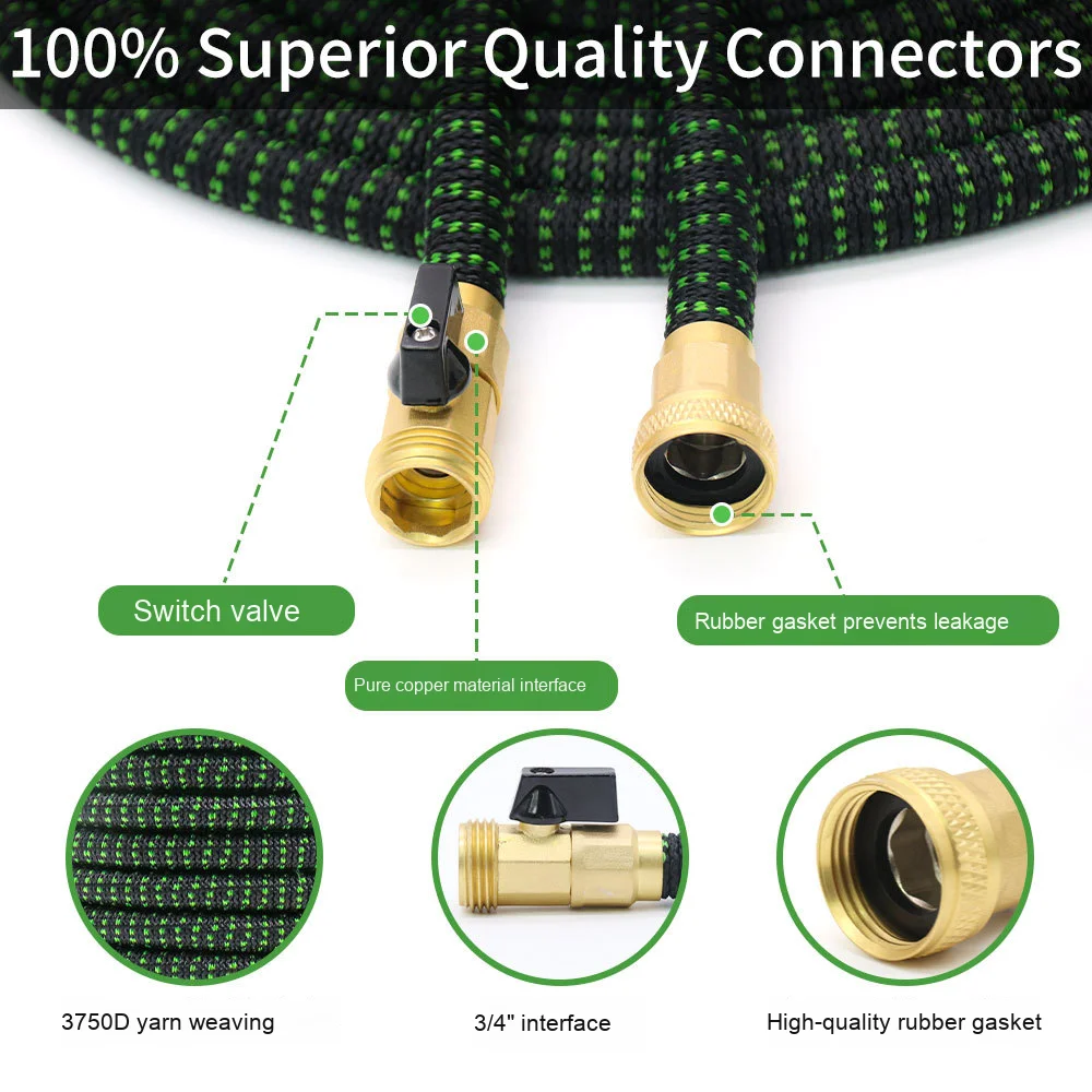 Manufacturer Customized High-Pressure Telescopic Water Pipe Elastic Garden Hose for Car Wash Watering Customized Spray Gun