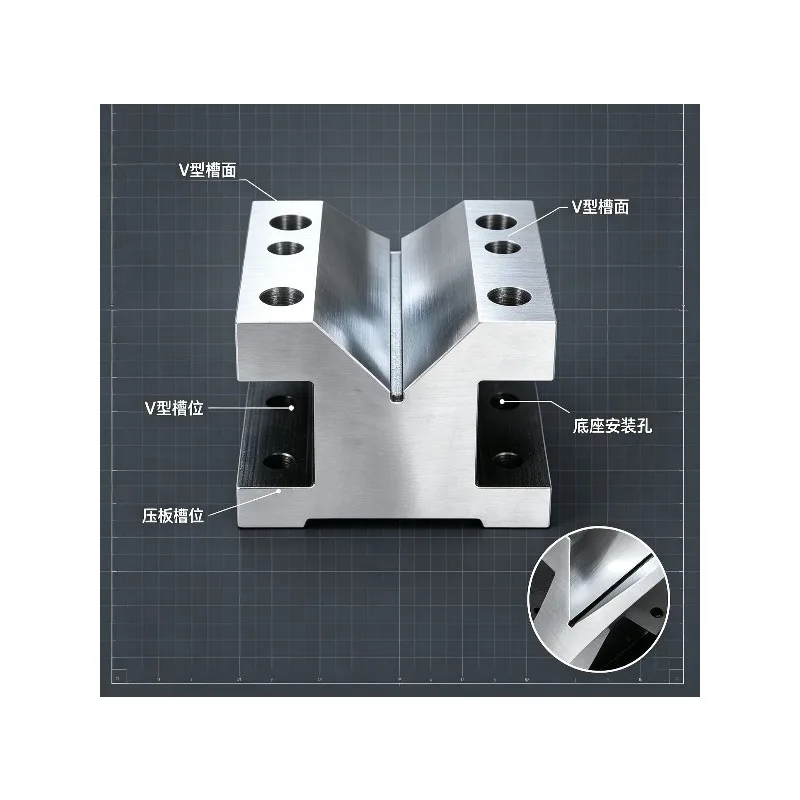 Steel Precision Three Opening V-shaped Table Fixture Inspection Parallel Cushion Block