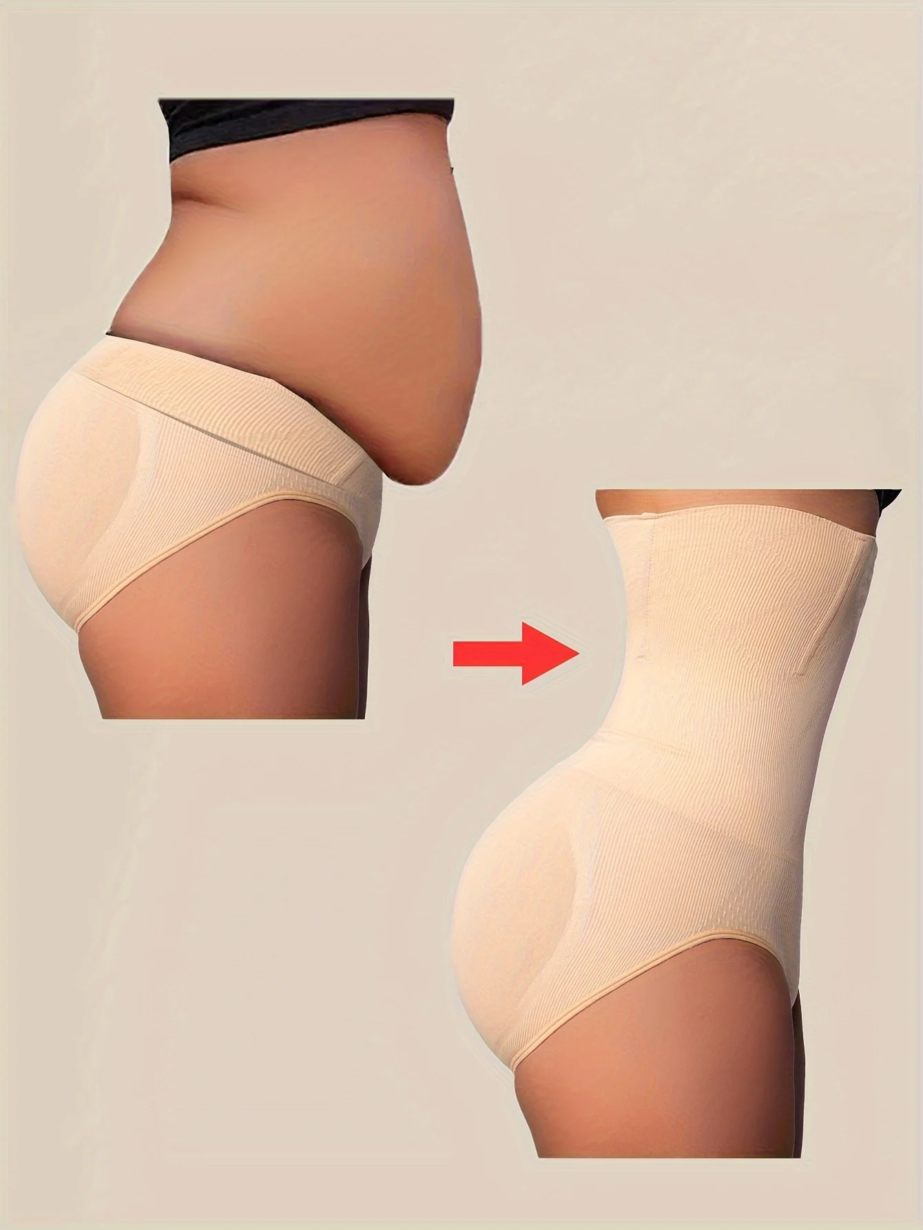 Schlankheits-Shapewear für Damen – Bauchkontrolle, hoher Taillentrainer mit Po-Verstärker