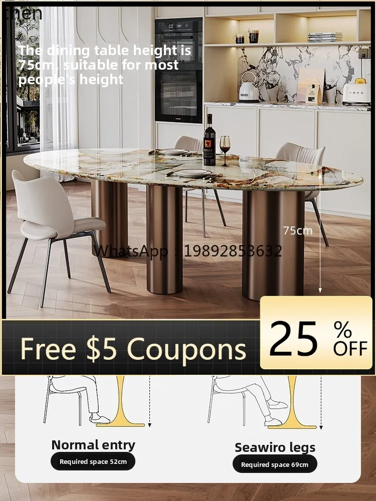 

HH натуральный роскошный каменный обеденный стол для гостиной, дома, виллы, столовой, обеденный стол неправильной формы