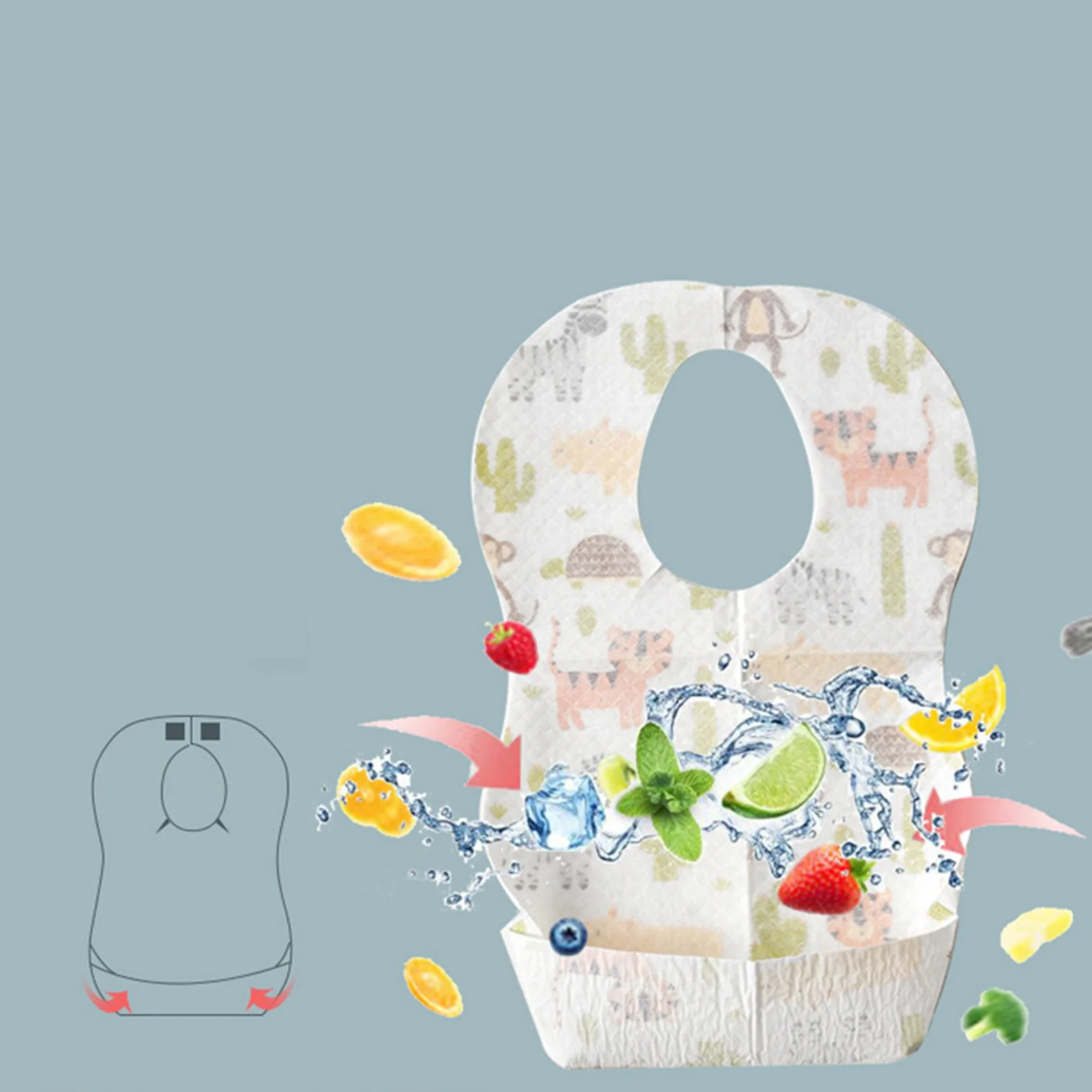 

20 Pcs Baby Disposable Bibs Non-Woven Fabric Baby Toddler Bibs Feeding Saliva Apron Paper Bibs Portable Bibs-[A17I]