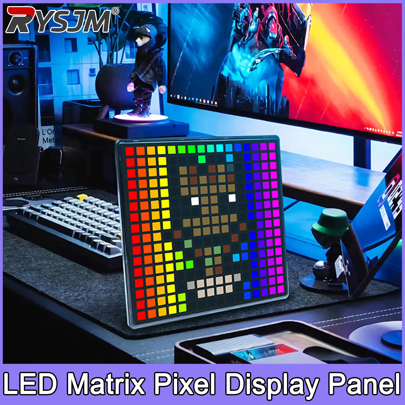 

Умная RGB USB LED матричная панель-дисплей с пикселями, программируемая через Bluetooth-приложение, для аниме, текста, часов, граффити, цифрового искусства
