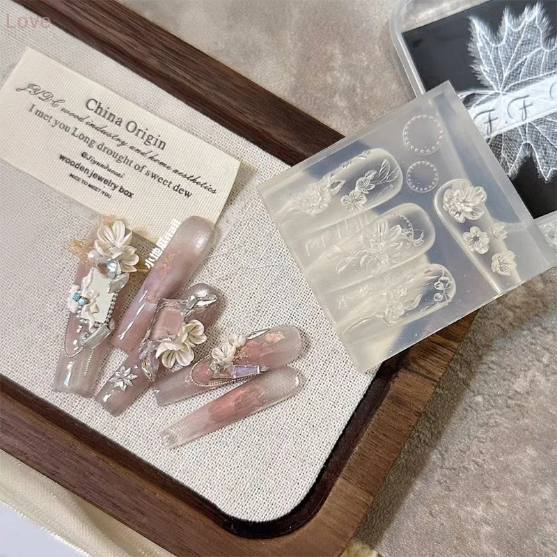 [L&P] الزهور مسمار سيليكون الإغاثة سلة للزهور شكل مسمار الفن قالب ثلاثية الأبعاد مسمار الديكور اكسسوارات مانيكير أداة