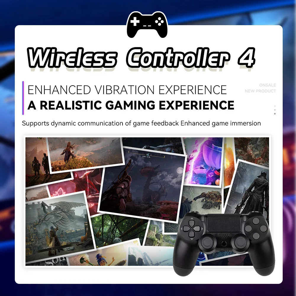 Wireless Bluetooth Controller Grip Somatic Vibration Trigger Feedback Holiday Gifts Game for Family Gatherings