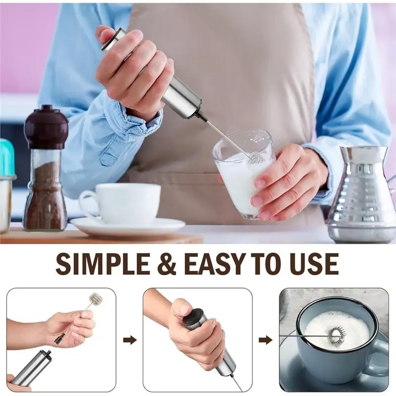 A006-Milk Frother Wand For Coffee,Foamer,Latte,Cappuccino,Chocolate Rechargeable Electric Handheld Frother Whisk