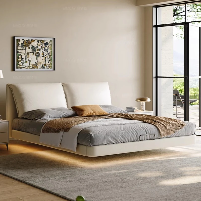 

Modern Bed Frames Queen Nordic Multifuncion Platform Bed Lounge French Upholstery Cama Redonda De Casal Home Furniture