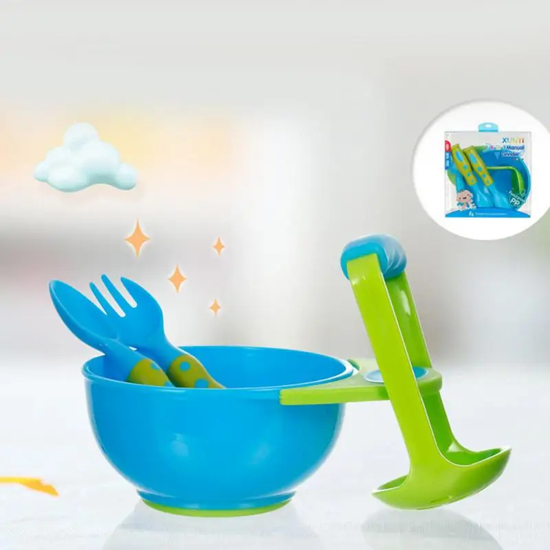 Utensil Set For Kids 4 Piece Set Children's Tableware With Non-Slip Base Utensil Set Safe Ergonomic Long Handle Toddler Utensils