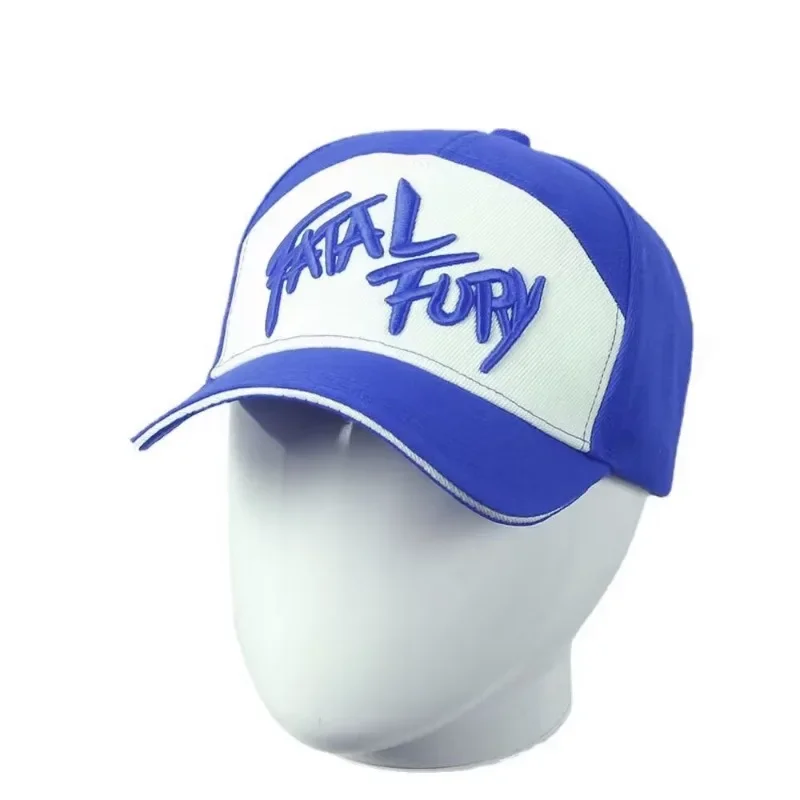 New Terry Bogard Blue Baseball Cap King of Fighters Embroidery Cotton Fatal Fury Hat Cosplay Adjustable Outdoor Sports Sunhat