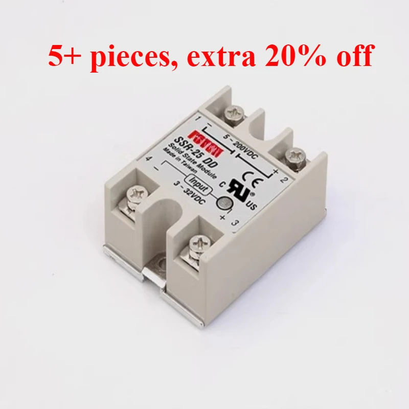 SSR-10DD SSR-25DD SSR-40DD SSR-50DD SSR-60DD SSR-75DD SSR-80DD SSR-90DD SSR-100DD DC controlado relé de estado sólido 5 ~ 200V