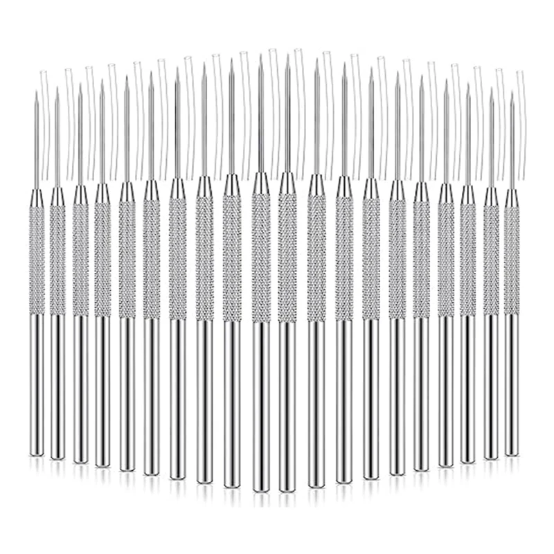 20 Piece Ceramic Needle Shaped Clay Carving Tool Silver Metal For Carving,Carving