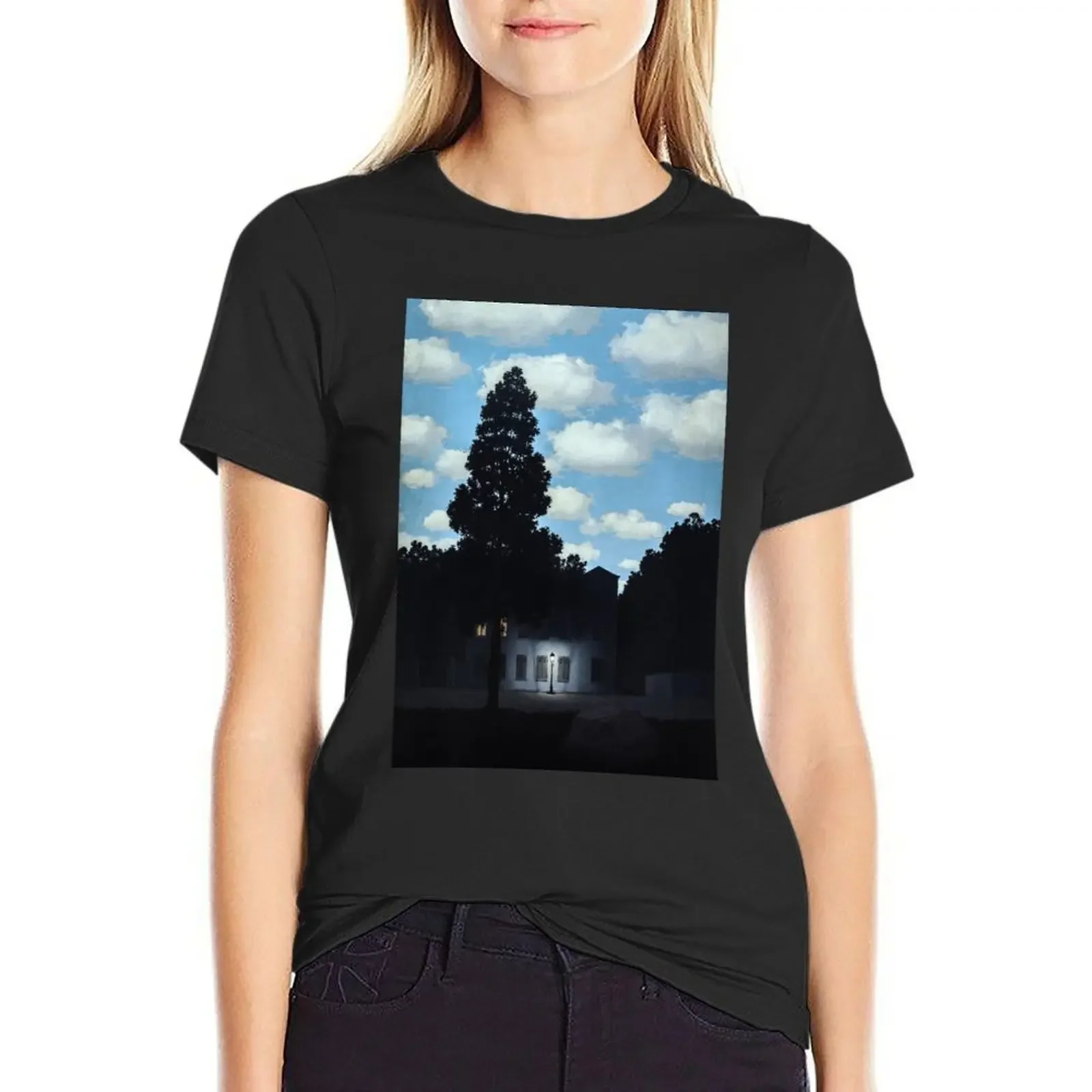 

Empire of Light, Magritte (HQ+) T-Shirt funny heavyweights quick drying aesthetic clothes cropped t shirts for Women