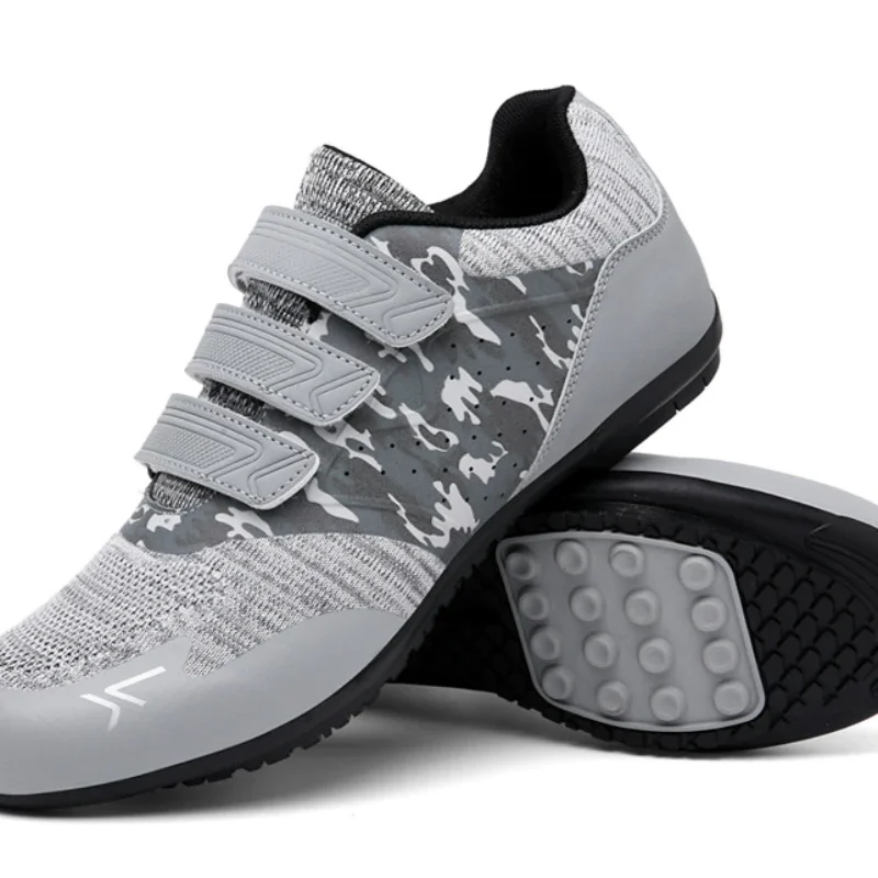 Couple Riding Shoes Man Hook Loop Road Bicycle Shoes Breathable Women Non Slip Rubber Sole Rubber Speed Road Bike Sneakers