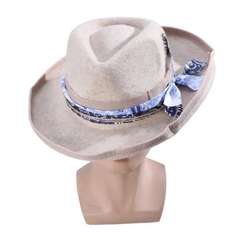 قبعة علوية 39BB من الصوف قبعة فيدورا الساحرة للاحتفال بالتصوير الفوتوغرافي في الشوارع #1