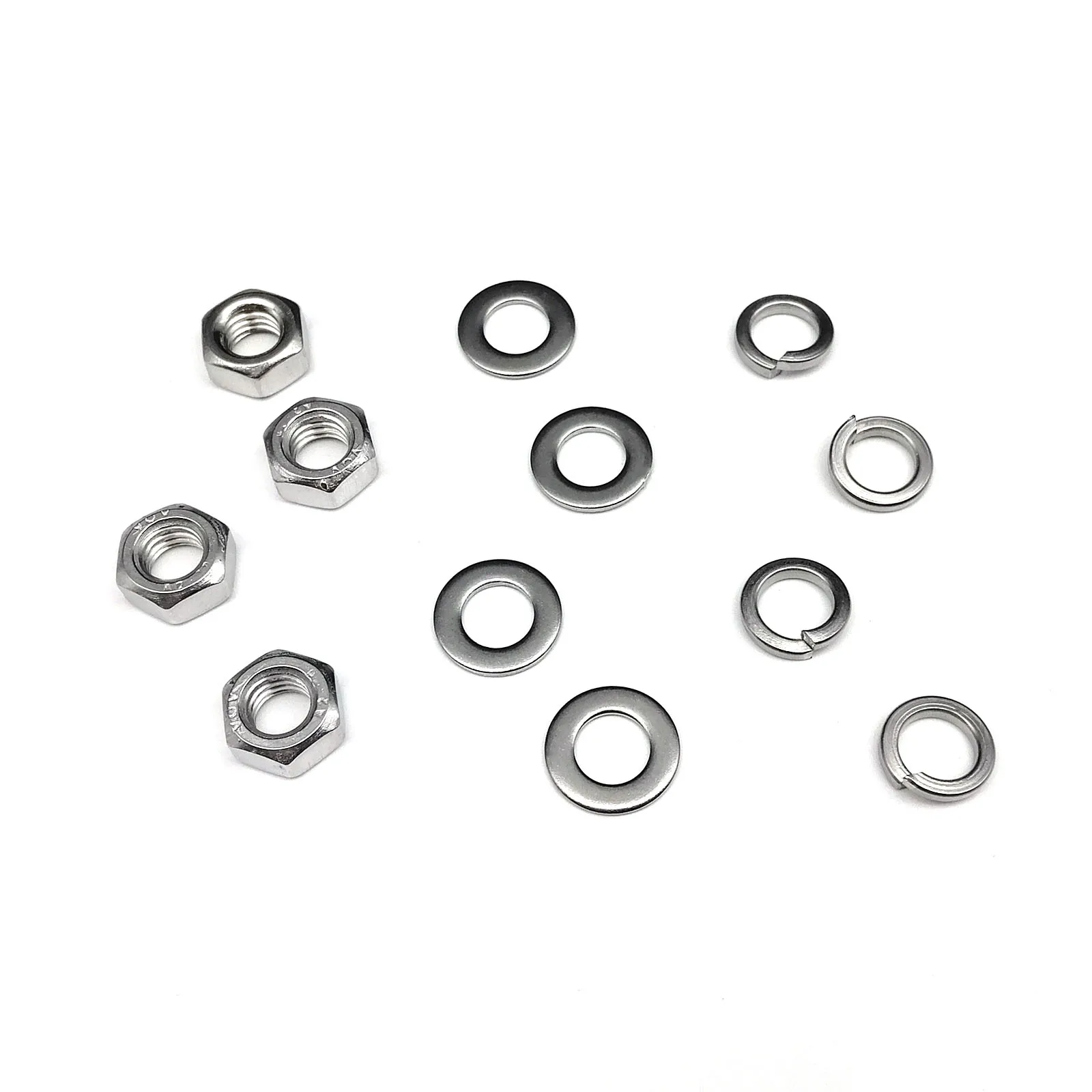 1 Box 1125pcs M2 M2.5 M3 M4 M5 304 A2-70 Stainless Steel Mix Hex Hexagon Nut Flat Washer Spring Lock Gasket Assortment Kit Set