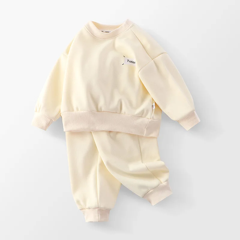 

Winter Boys Girls Clothing Sets Autumn Children Solid Fleece Sweatshirts Pants 2Pcs Tracksuit Suits For Kids Clothes 2-10 Years